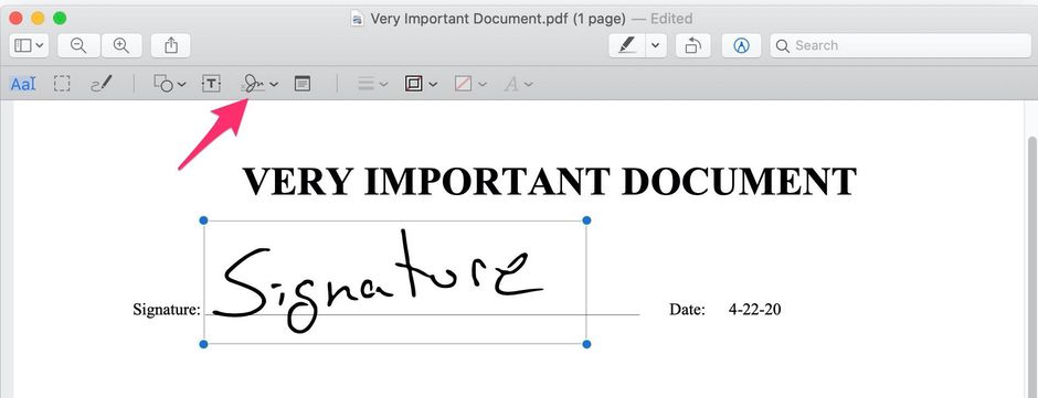 make a signature in word for mac